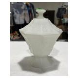 Anchor Hocking milk glass covered candy dish