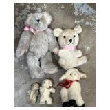 5 vintage stuffed animal miniatures biggest 8"