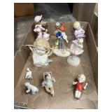 collection of vintage porcelain figurines,