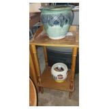 2 tier planter stand/ side table with pots