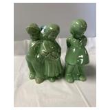 Cameron Clay Pottery Dutch boy and girl planters