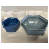 2 vintage Haeger Pottery octagonal planters