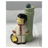 vintage ceramic Asian farmer bud vase