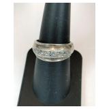 Silver ring clearstone marked 925 size 7.