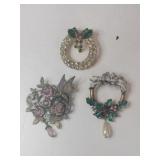 3 Brooches