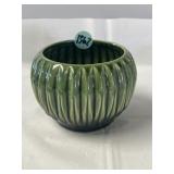 McCoy 685 Mid-Century Deco green ceramic ribbed