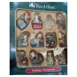 Box set of Christmas ornaments missing one