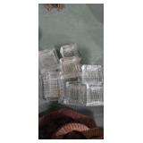 Class square in rectangular condiment dishes