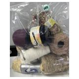 Different colors and styles of yarn