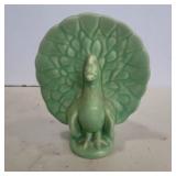 Usa pottery peacock wall pocket 6.5in