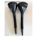 2 plastic flexible funnels with mesh filter