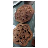 Carved wooden trivets