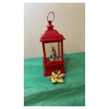 Red Christmas battery powered musical hanging box