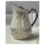 Pearl China Co. 25th anniversary pitcher, 23 KT