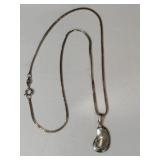 Silver necklace w/ pendant Marked 925.  .200oz