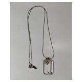 Silver necklace w/ pendant Marked 925.  .275oz