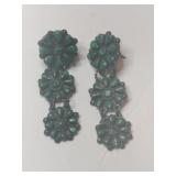 silver turquoise earrings marked 925. .615oz