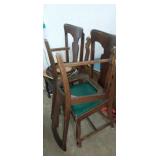 3 matching wooden chairs needs work