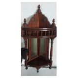 30in wooden mirrored hanging corner shelf