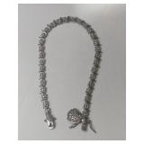Silver clear Stone bracelet marked 925.    .360oz