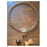 16in gold rope chain dog collar (no. Not real
