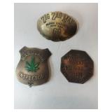 3 zigzag ,inspector, motor vehicle badges