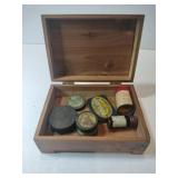 wooden box with antique small