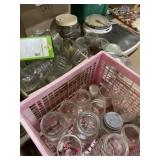 Large lot of mixed mason jars and lids