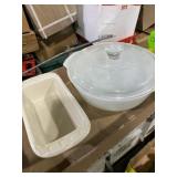 Two oven proof, cooking dishes one 6ï¿½ x 3ï¿½ loaf