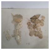 Abalone shell and onxy wind chimes some broken