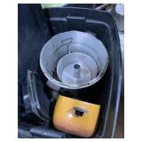 Tote with kitchen, cooking items, including large