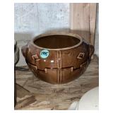 vintage stoneware bean pot, Monmouth Pottery or