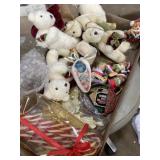 Flat of various Christmas decorations, including