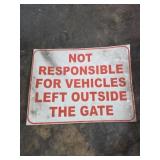 Not responsible sign