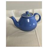 Blue vintage Hall China teapot some chipping on