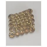 Amber layered Stone brooch marked Australia