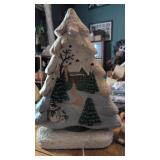 2 pc ceramic light up tree
