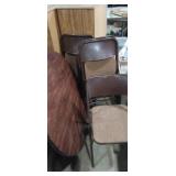 Round folding card table with 4 matching chairs