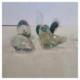 4 paperweights rooster is broken on head