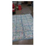 Multi colored square pattern quilt 92x72in and