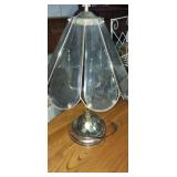 Decorative metal base glass shade lamp
