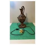 Vintage Chinese hand painted stained glass desk