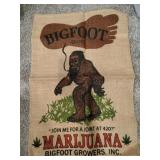 Bigfoot burlap bag