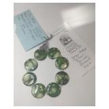 green mother of pearl stretch bracelet