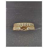 14k Gold and Diamond wedding ring set size 8 7.81
