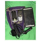 Smartphone & cell phones in Crown Royal pouch,