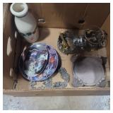 Pewter candle covers, cermanic milk jug, and more