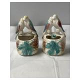 pair of vintage Morton Pottery lovebird wall