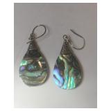 silver marke 925 shell earrings
