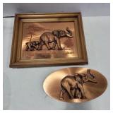 Sign copper elephant picture 12.5in x 10in and